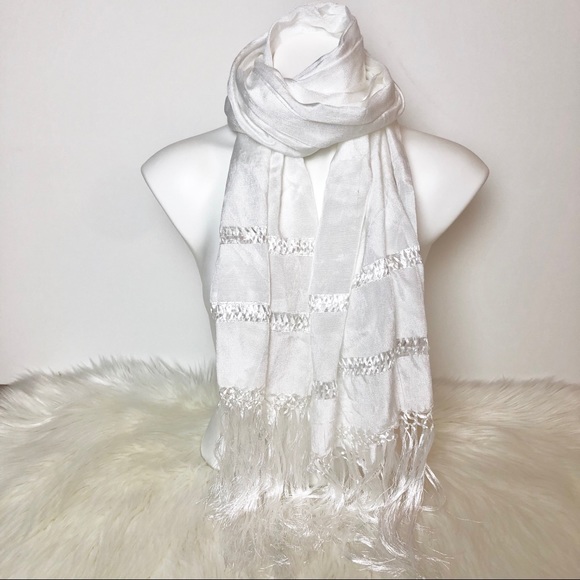 Accessories - 🌟 White Wide Summer Scarf with tassels!